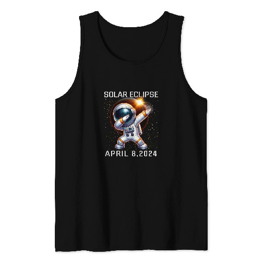 Astronaut Solar Eclipse 2024 Totality April 8 Women Men Kids Tank Tops
