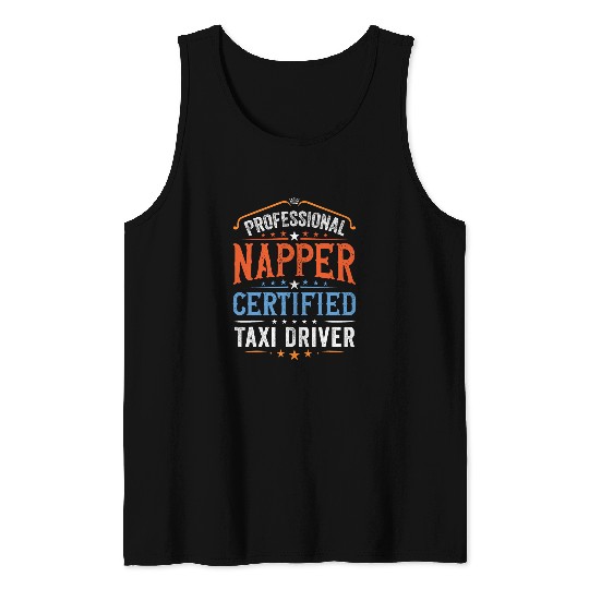 Funny Retro Proud Certified Taxi Driver Tank Tops