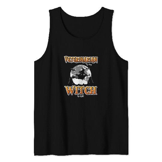 Halloween Veterinarian Witch Funny Cute Animal Doctor Women Tank Tops