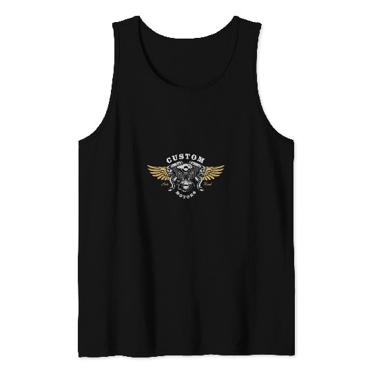 Biker Motorcycle Custom Motors Oldschool Chopper Tank Tops