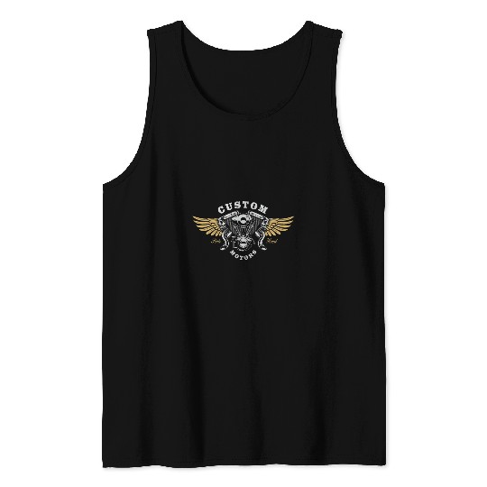 Biker Motorcycle Custom Motors Oldschool Chopper Tank Tops