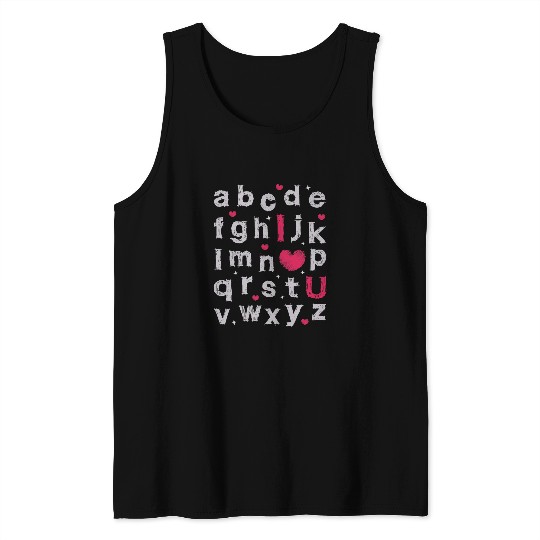 ABCD I Love You Valentines Day Teacher Student Tank Tops