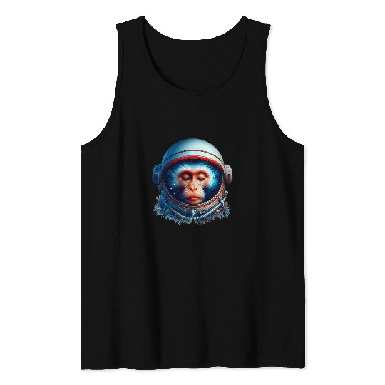 Cosmic vintages Space Travel Astronaut Monkey Thinker Nebula Tank Tops