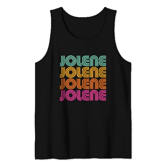 Jolene 2Retro vintages 70s 80s Rainbow Pink Song Sunset Name Tank Tops