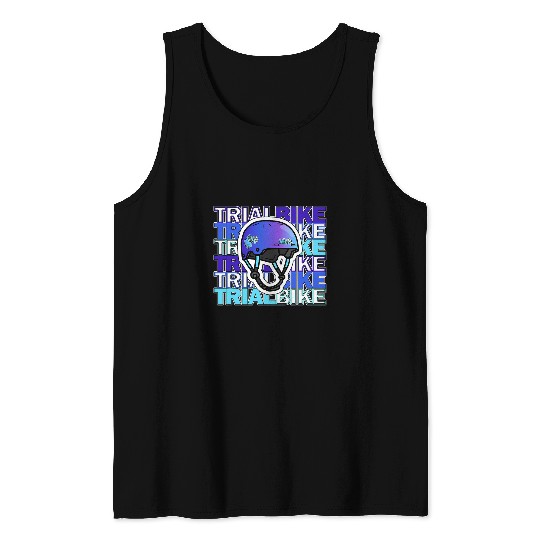 blue TRIALBIKE design with cycling trials sport helmet Tank Tops