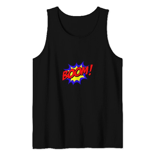 Boom Comic Book Art Funny Geeky Super Hero Gift Pop Art Tank Tops