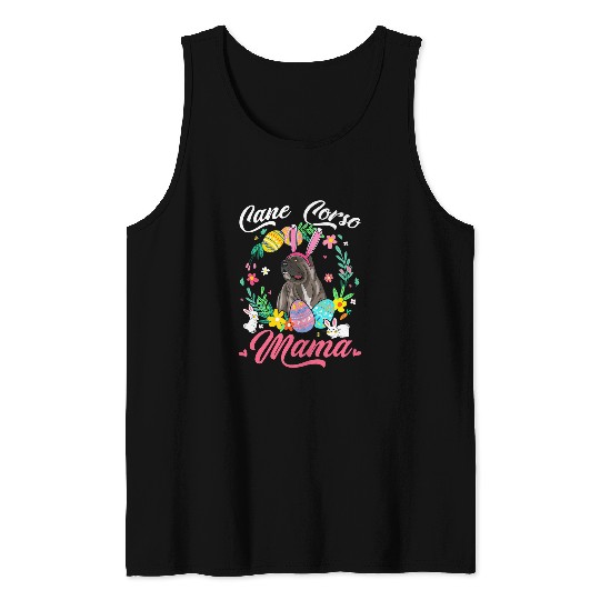 Cane Corso Mama Easter Bunny Dog Hunting Eggs Family Owner Tank Tops