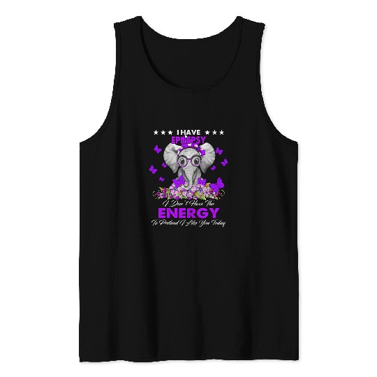 Elephant I Have Epilepsy Awareness Gifts Tank Tops