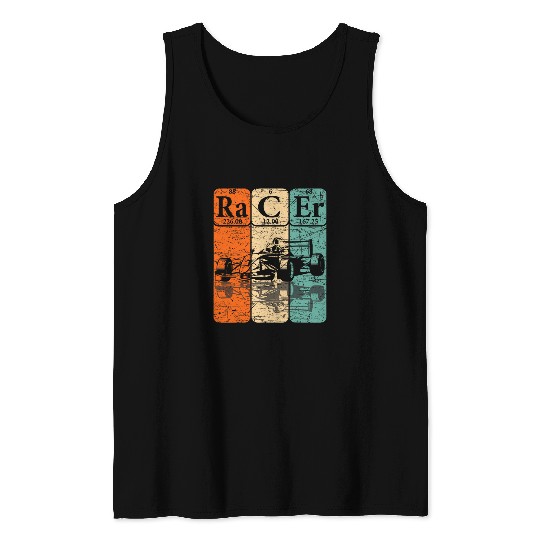Racer Periodic Table Elements Race Car Driver Retro Racing 22 Tank Tops
