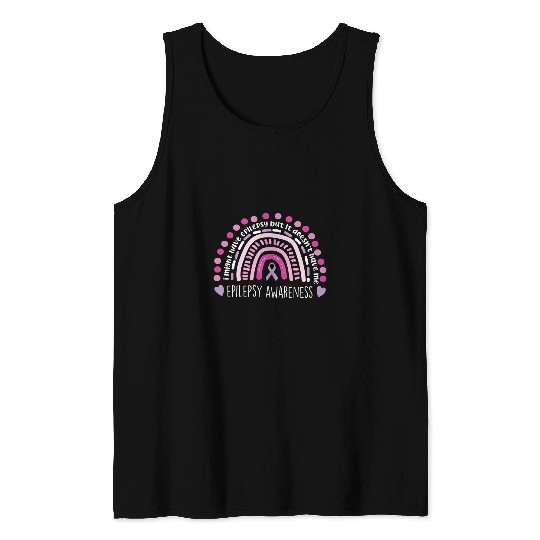 I Might Have Epilepsy Awareness Purple Rainbow Ribbon 1 Tank Tops