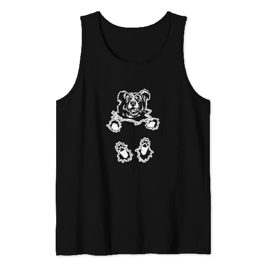 Border collie dog ripped in artwork graphic Tank Tops