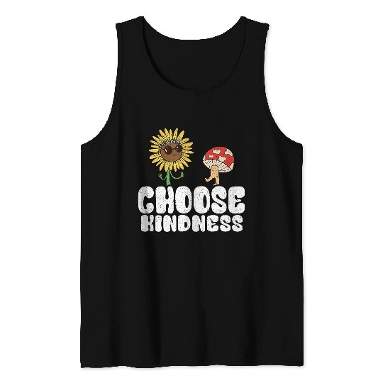 Positive Sunflower Hippie Peace Butterfly Choose Kindness 21 Tank Tops