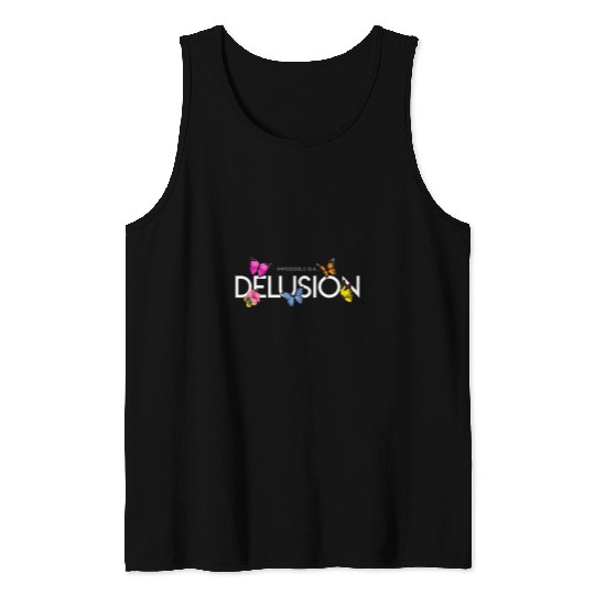 Impossible is a    Delusion Hibiscus and Butterfly 3 Tank Tops