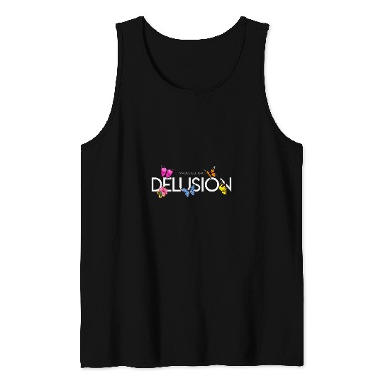 Impossible is a    Delusion Hibiscus and Butterfly 3 Tank Tops