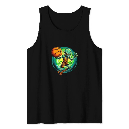 Basketball Alien Tank Tops