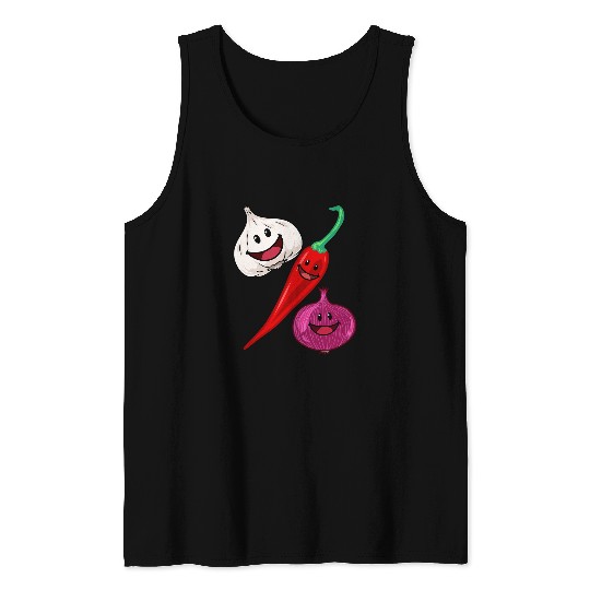Garlic pepper chili spices kitchen cooking amateur chef cook Tank Tops