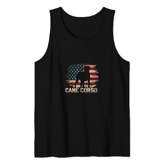 Cane Corso Lover Italian Dog Pet Cane Corso USA Flag 25 Tank Tops