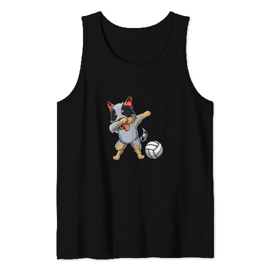 Cute Dabbings Red Blue Heeler Cattle Dog Dab Volleyball Gifts Tank Tops