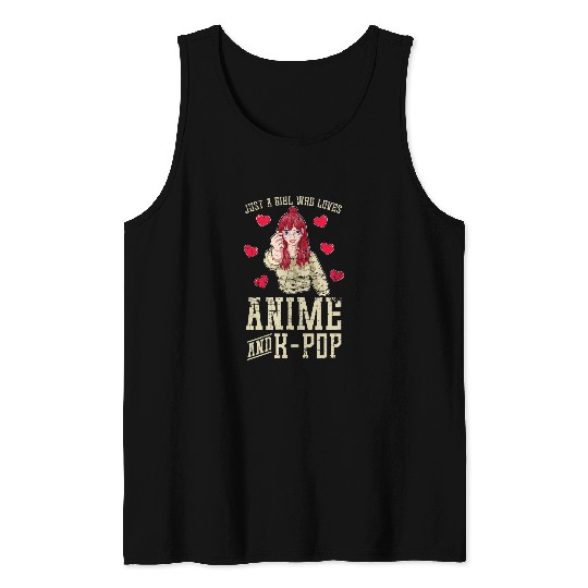 Japanese Manga Kawaii Girls Korean Music Kpop Otaku Anime Tank Tops