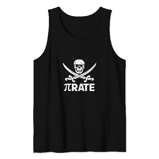 Pi Day Pirate Math 3 14 Symbol mathematics Teacher Tank Tops