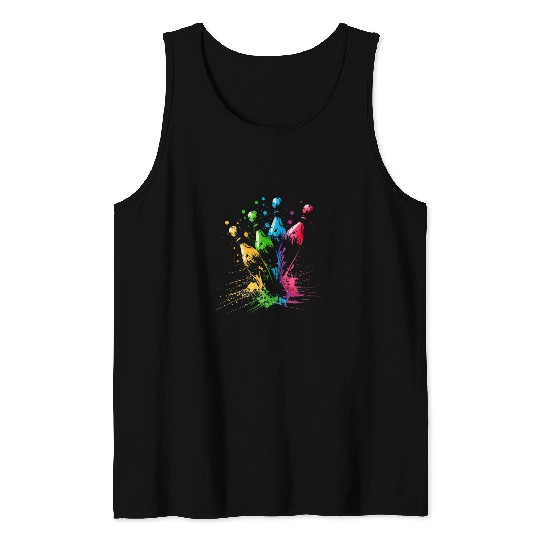 Bowling Skittles Splash Art Bowler Retro Bowling Skittles Tank Tops