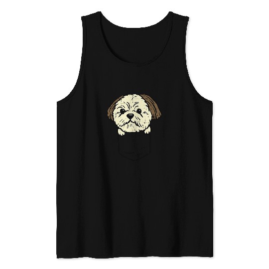 Pocket Shih Tzu Puppy Cute Animal Pet Dog Lover Owner Gift Tank Tops