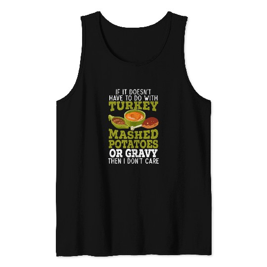 Mens Turkey Mashed Potatoes Gravy Thanksgiving Feast Tank Tops