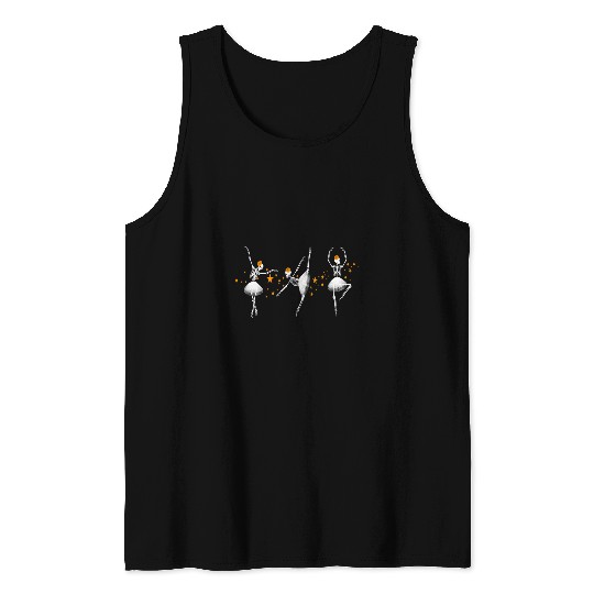 Halloween Dancing Skeletons Ballerina Ballet Women Girl Tank Tops