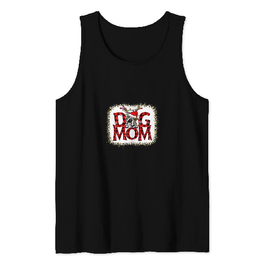 English Bulldog Dog Mom buffalo plaids xmass Reindeer Horn Tank Tops