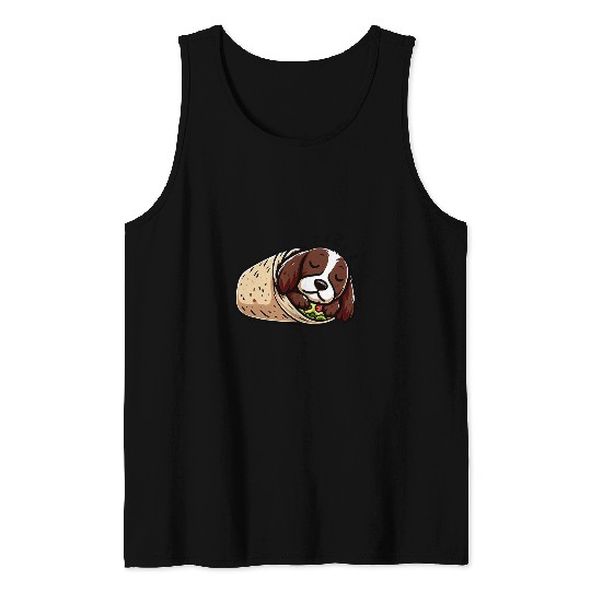 English Springer Spaniel Burrito Funny Dog Mexican Food Tank Tops
