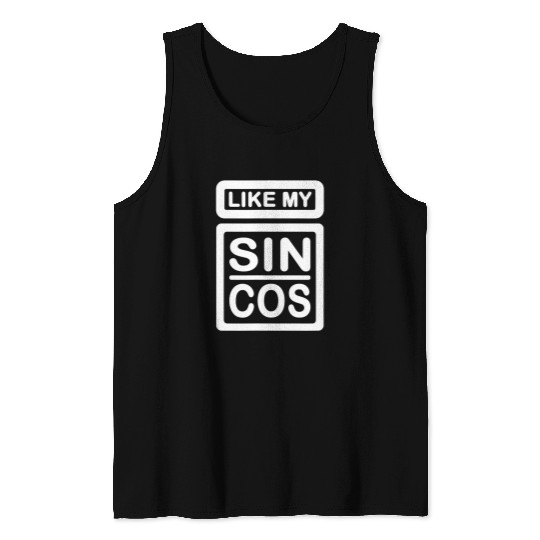 Like My Tan Line Math Punny Joke Comedy Funny Nerd School 21 Tank Tops