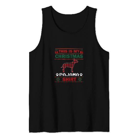 Bull Terrier Dog Lovers Gifts Pajama Ugly Christmas Sweater Tank Tops
