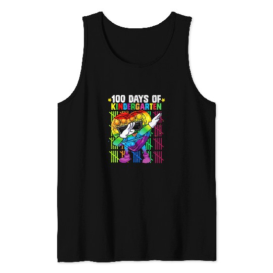 100 Days Of Kindergarten Dabbings Colorful Fidget Toy Student Tank Tops