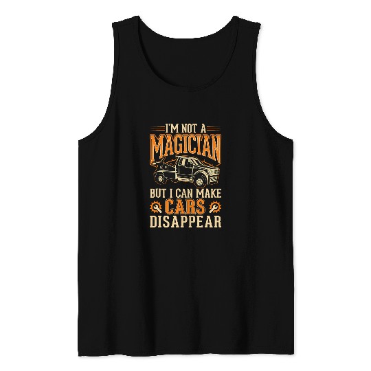I can make Carss disappear Tow Truck Tank Tops