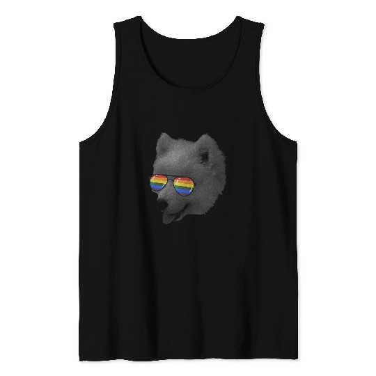 Dog Samoyed Pride Month samoyed Rainbow Flag Tank Tops