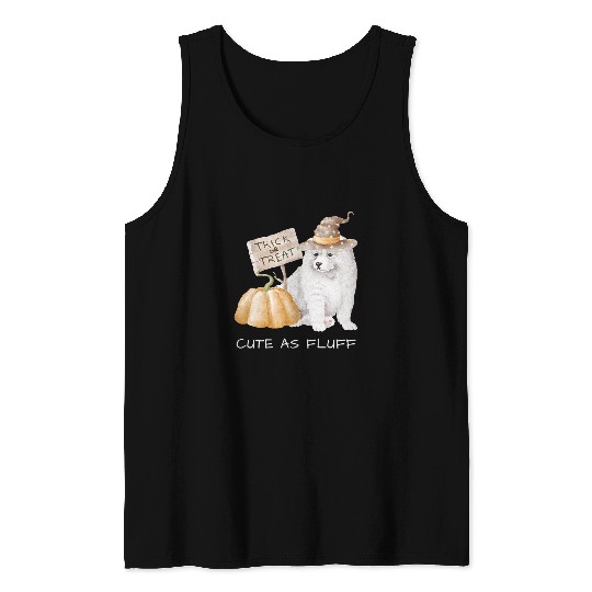 Dog Samoyed Halloween Pet Samoyed dog s CUTE AS FLUFF Tank Tops
