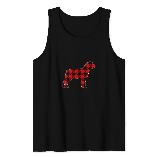 Dog Rottweiler Merry Christmas Dog s Rottweiler buffalo plaids Rottie Tank Tops