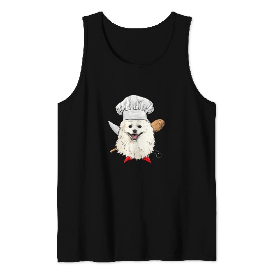 Baker Bakery American Eskimo Chef Dog Cooking Baking Lover 463 Tank Tops