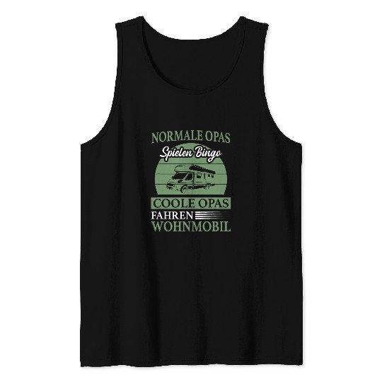 Camping Bus for Grandpas Bingo Cool Grandpa Driving Motorhome Tank Tops