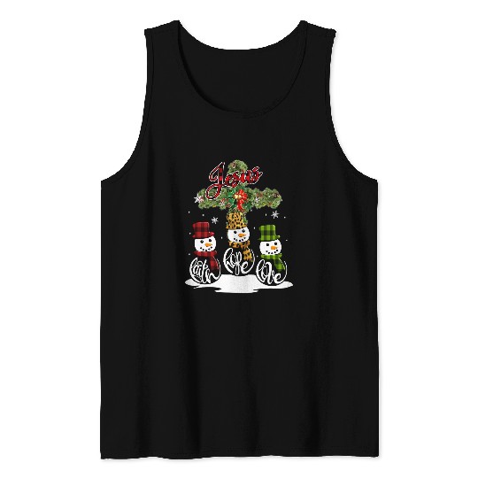 Christian Hope Love Jesus Cross Snowman Christmas 17 Christ Tank Tops