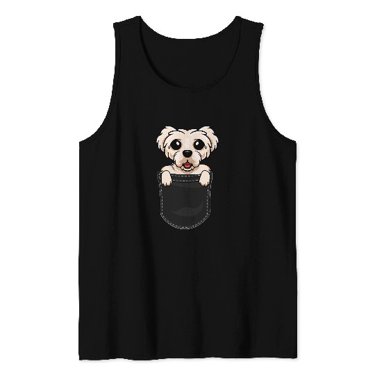 Dog Maltese Cute Maltese Pocket Dog Puppy Lover Tank Tops