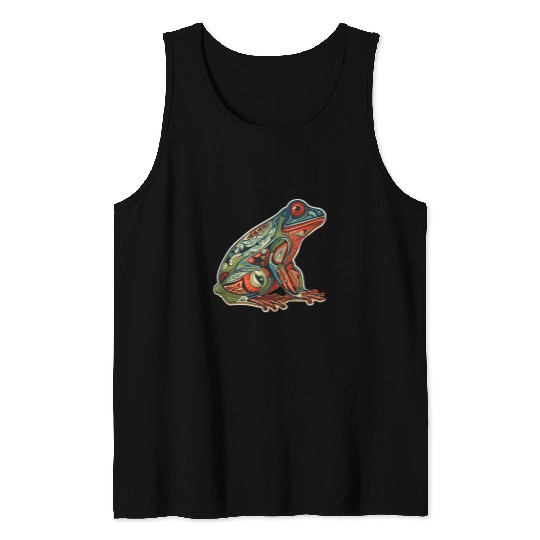 Frog Native American Indian Style Art Pacific Northwest 3 Tank Tops