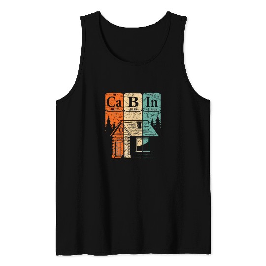Cabin Periodic Table Elements Mountain House Cabin Camping 4 Tank Tops