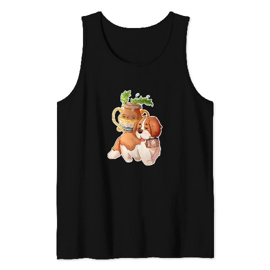 Dog Saint Bernard Animal Pet Lover Aquarius Zodiac Sign 361 Tank Tops