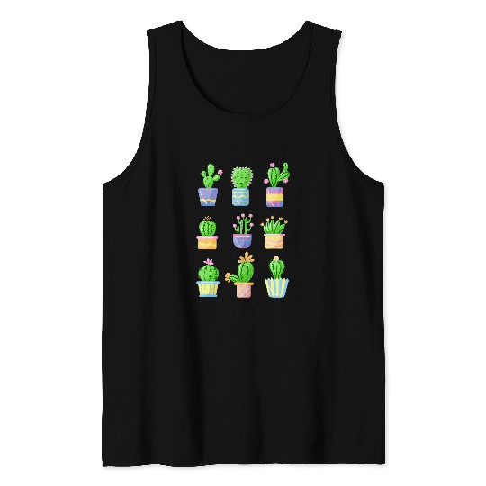 Cactus Succulents Poster Art Plant Mom Succa Echeveria Aloe Tank Tops