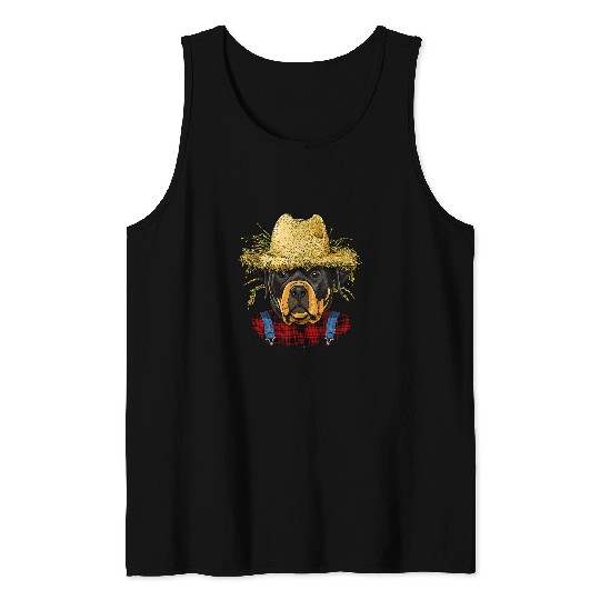 Dog Rottweiler Farmer Farming Agriculture Rancher Pet Dog Lover 65 Tank Tops