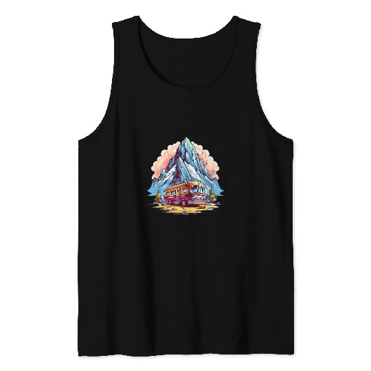 Camper Van Caravan Motorhomes Mobile homes RV Camping Mountain 2 Tank Tops