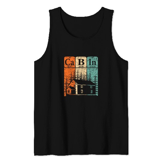 Cabin Periodic Table Elements Mountain House Cabin Camping 3 Tank Tops