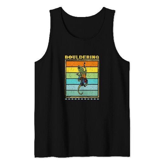 Bouldering lizard climbing reptile gym climb mountain 5 Tank Tops
