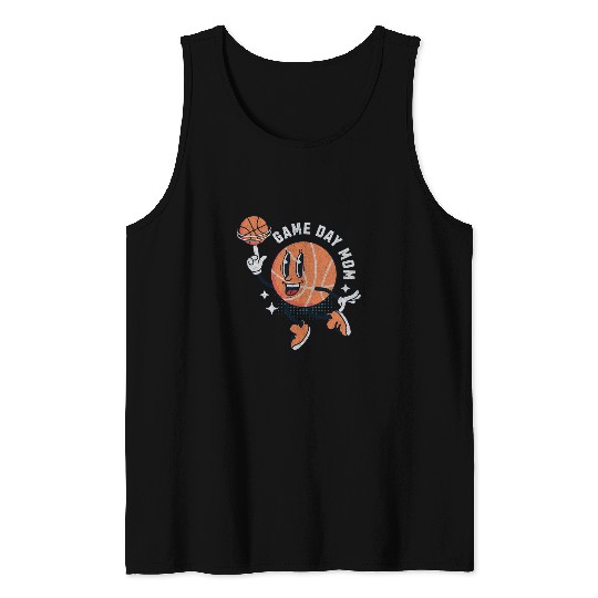 Basketball Game Day Mom Basketball Sports Player Mom Hoops Tank Tops